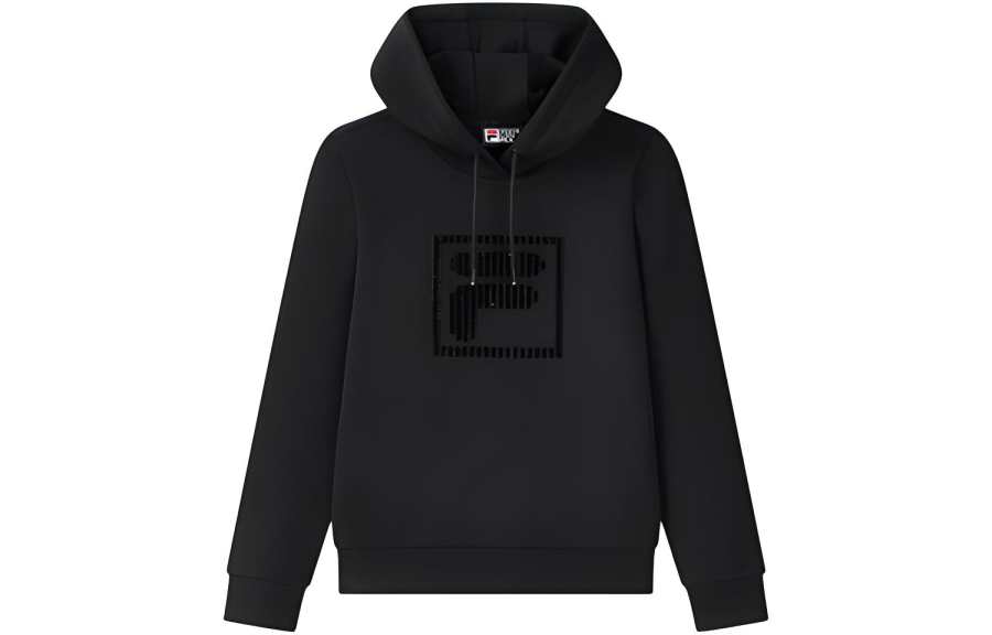 FILA Sweatshirts Women's Black Hooded Non Detachable Moderate Regular