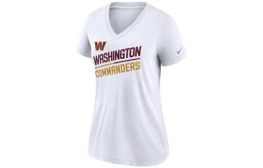 Nike Nike T Shirts Women's White V Neck Moderate Straight Fit