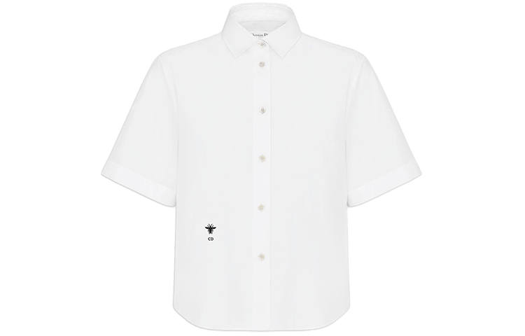 DIOR Quarterly New Products Shirts Women's White Pointed Collar Moderate Shirt