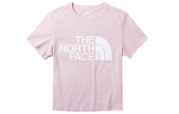 THE NORTH FACE T Shirts Women's Pink Crew Neck Moderate Straight Fit