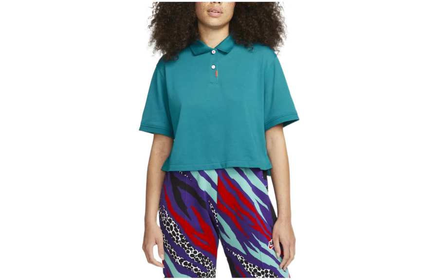 Nike Nike Polo Shirts Women's Bright Fir Wood Green Polo Collar Moderate Straight Fit