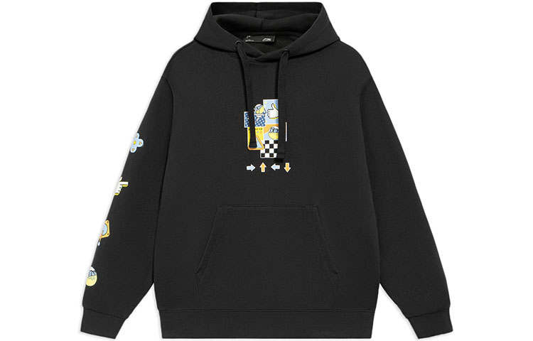 Li-Ning Li Ning Sports Fashion Collection Sweatshirts Women's Black Hooded Moderate Regular