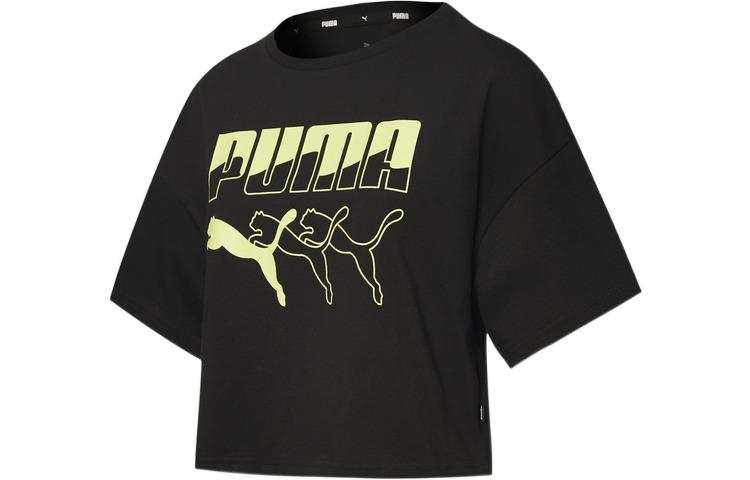 PUMA Drop Shoulder Sleeve T Shirt Women's Black