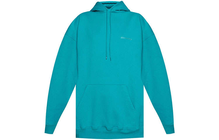 Balenciaga Unisex Bb Oversize Hoodie Turquoise