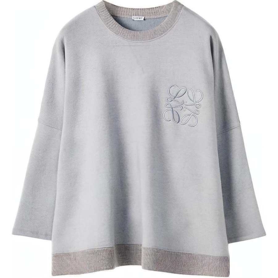 LOEWE Sweatshirts Women's Gray Crew Neck Moderate Regular