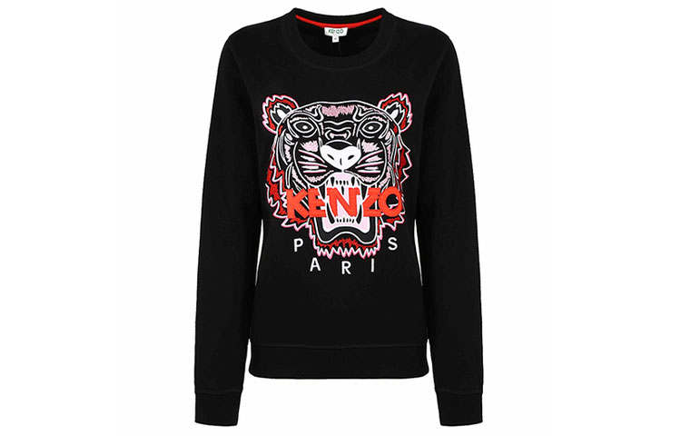 KENZO Sweatshirts Women's Black Crew Neck Moderate Regular