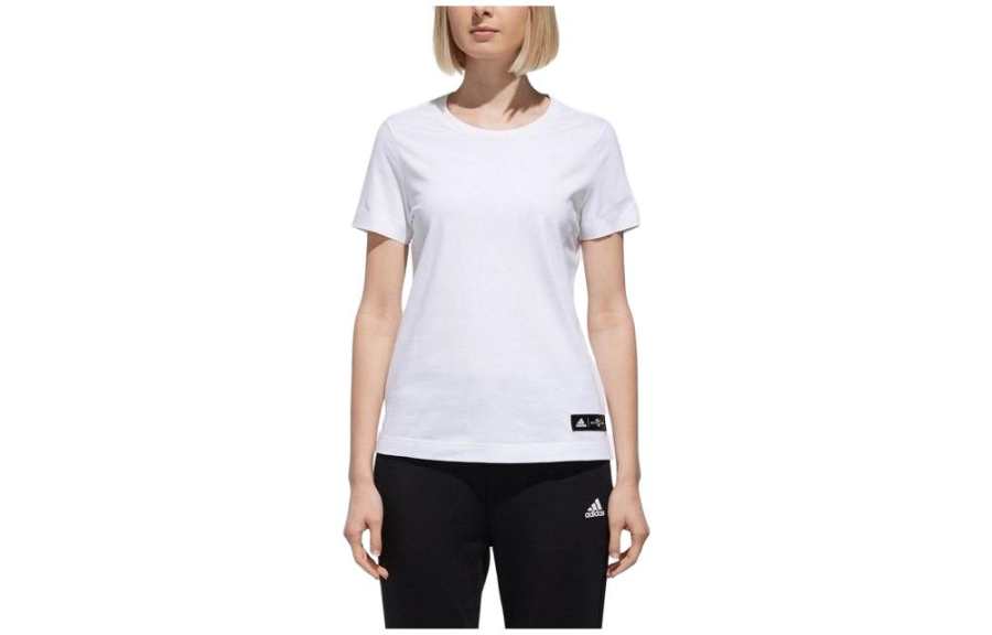 Adidas Adidas T Shirts Women's White Crew Neck Moderate Straight Fit