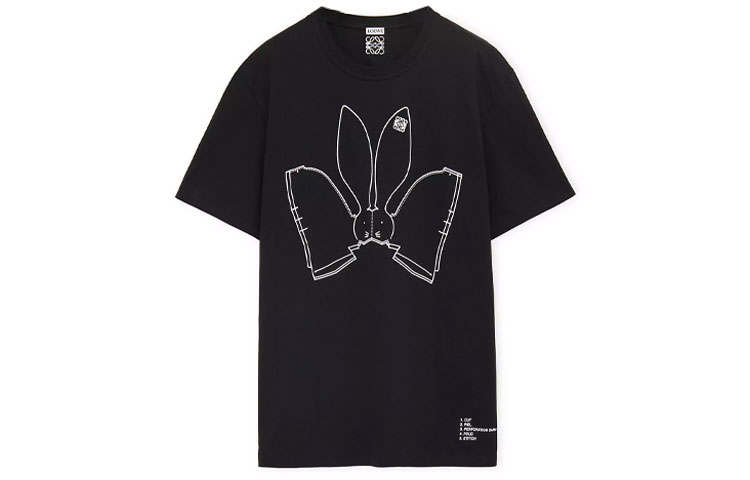 LOEWE LOEWE SS23 The Year Of The Rabbit T Shirts Women's Black Crew Neck Moderate Straight Fit