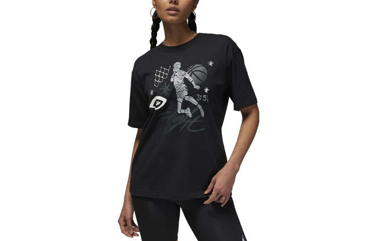 Jordan Jordan Drop Shoulder Sleeve T Shirt Women's Black