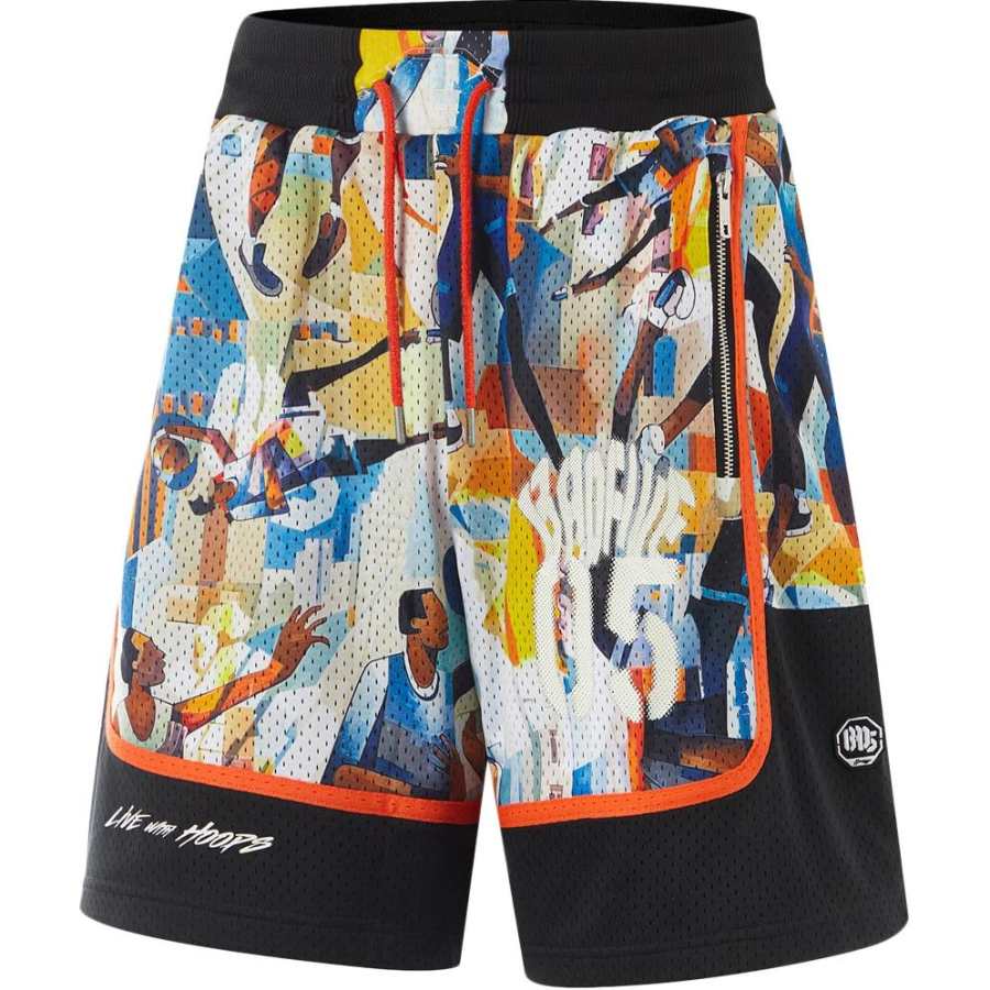 Li-Ning Li Ning Basketball Collection Basketball Shorts Men's Multicolor Photo Print On Black