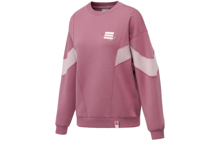 Li-Ning Li Ning Sweatshirts Women's Rose Red Crew Neck Moderate Regular