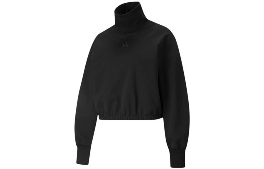 PUMA Sweatshirts Women's Black Turtleneck Moderate Regular
