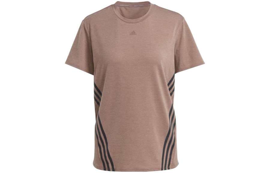 Adidas Adidas T Shirts Women's Brown Crew Neck Moderate Straight Fit
