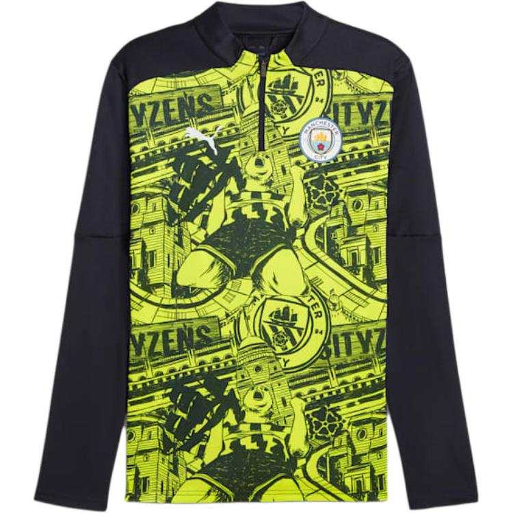 PUMA Manchester City SS24 Soccer Jersey Men's Yellow Blue