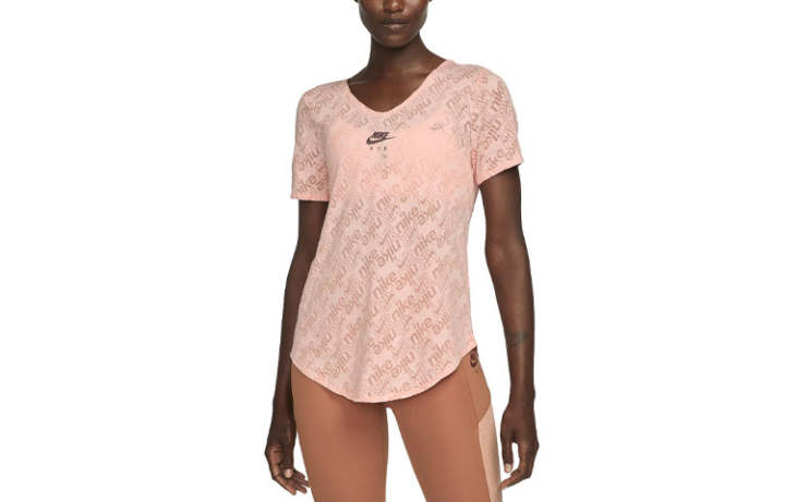 Nike Nike T Shirts Women's Coral V Neck Moderate Straight Fit
