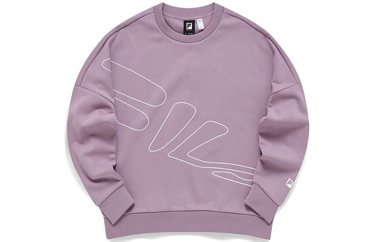 FILA Athletics Sweatshirts Women's Lotus Root Powders Purple Crew Neck Moderate Regular