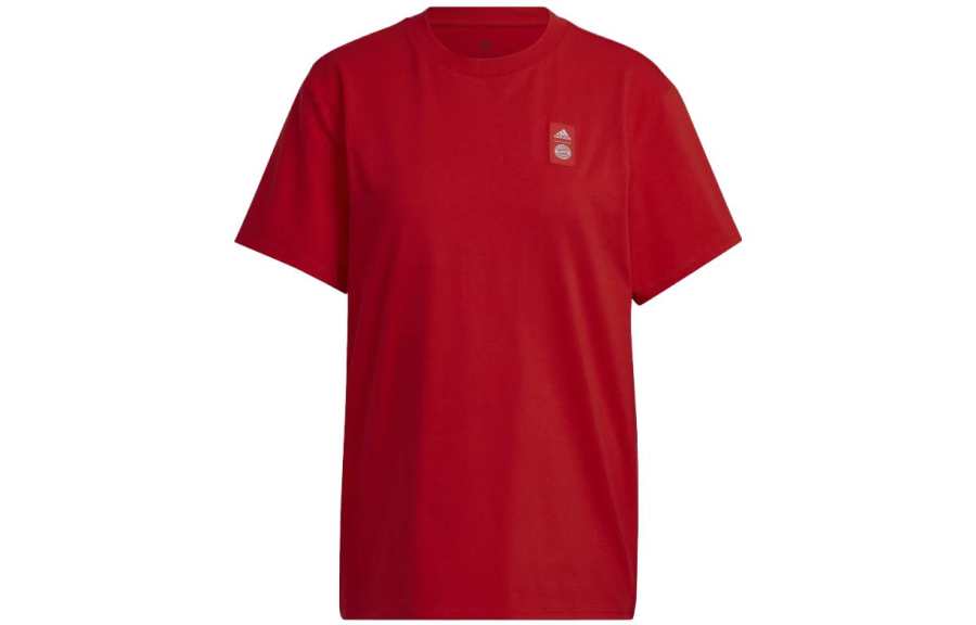 Adidas Adidas T Shirts Women's Red Crew Neck Moderate Straight Fit