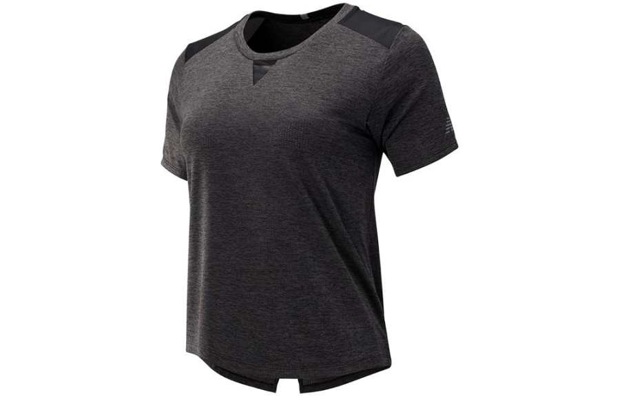New Balance New Balance T Shirts Women's Black Crew Neck Moderate Straight Fit