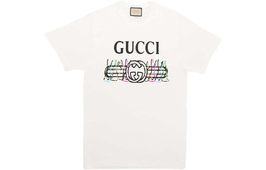 GUCCI 【Previous Season】logo bunny-print T-shirt