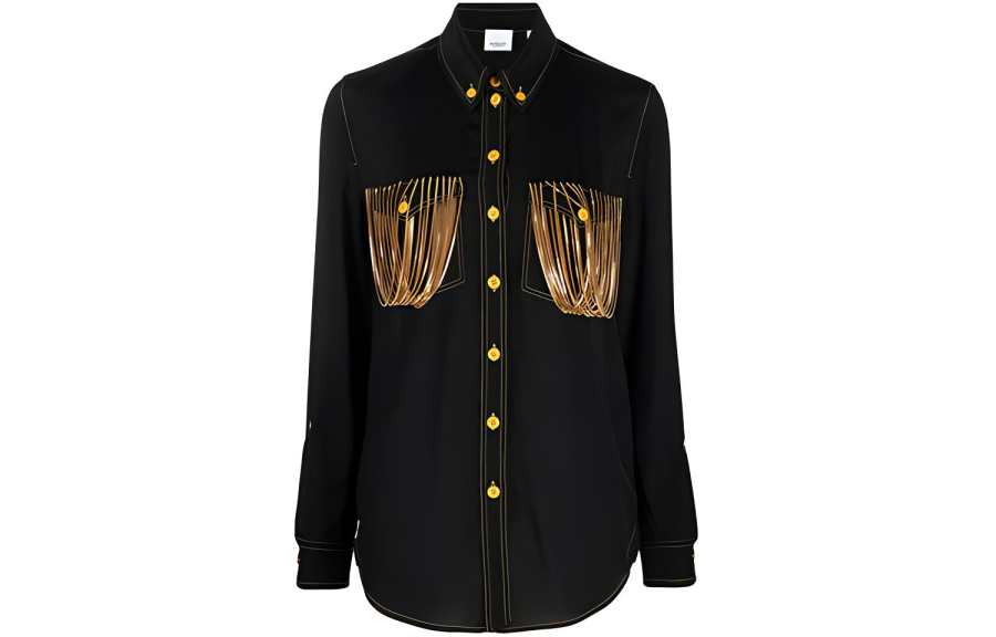 Burberry chain pocket detail shirt