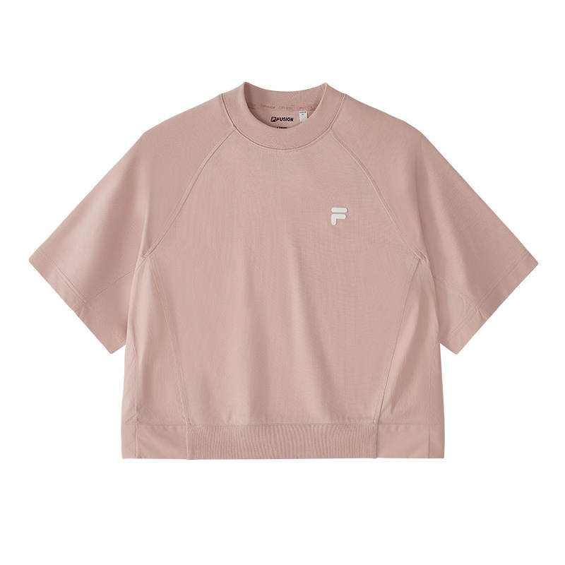 FILA FUSION T Shirts Women's Rose Smoke Pink Crew Neck