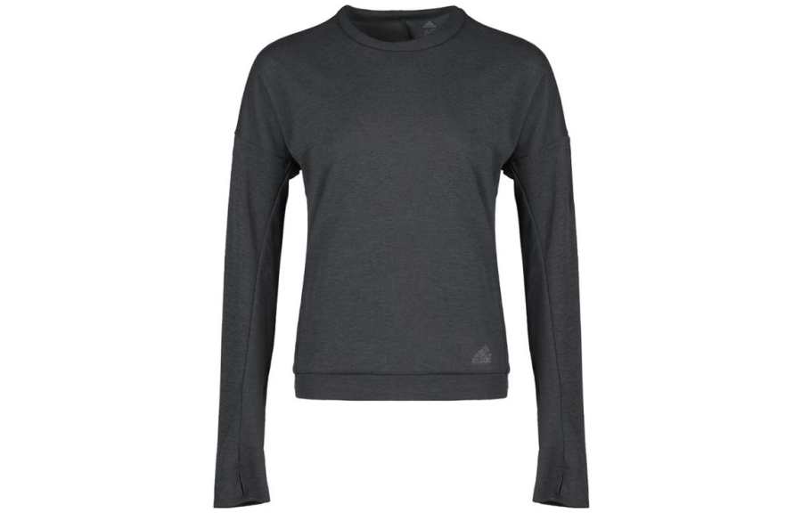 Adidas Adidas T Shirts Women's Dark Gray Crew Neck Thickened Straight Fit