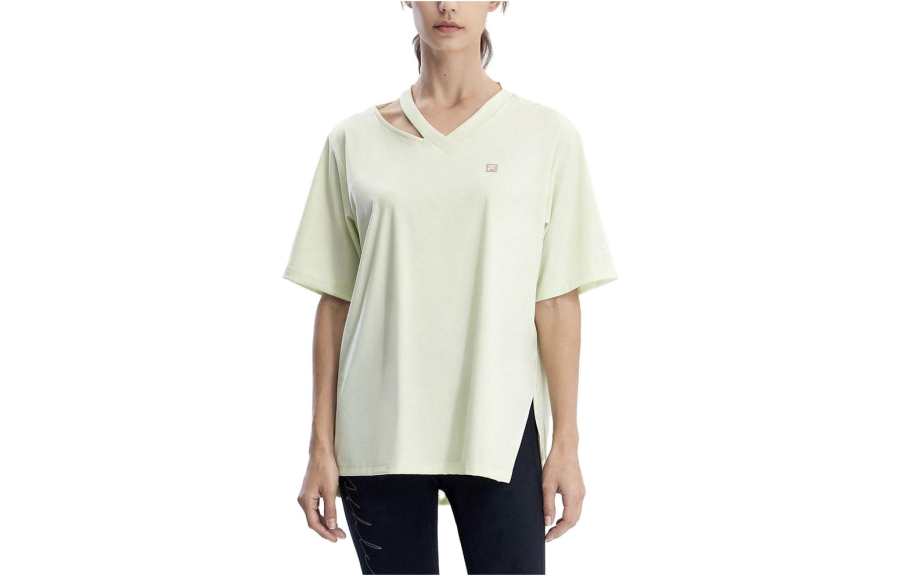 FILA Drop Shoulder Sleeve T Shirt Women's Bud Green