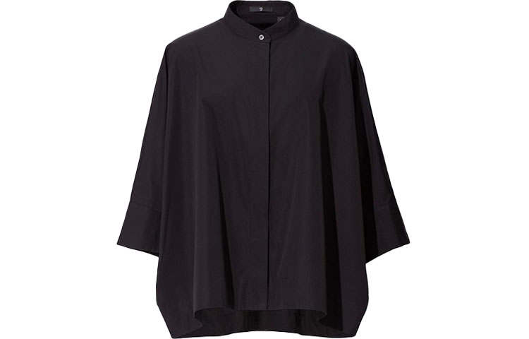 UNIQLO X JIL SANDER Shirts Women's Black Stand Collar Moderate Other