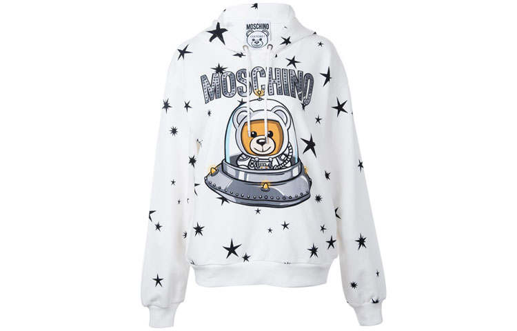 MOSCHINO Sweatshirts Women's White Hooded Moderate Regular