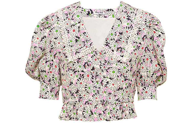 MIU MIU 【Previous Season】floral short-sleeve blouse