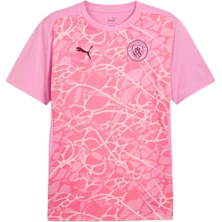 PUMA Manchester City SS24 Pre Match Short Sleeve Jersey Soccer Jersey Men's Pink