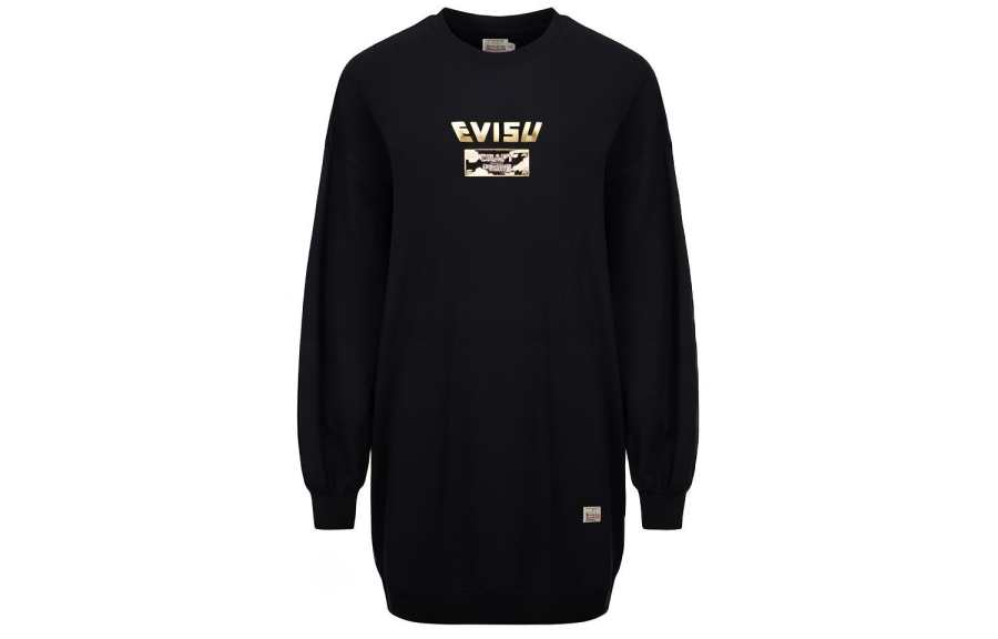 EVISU EVISU Sweatshirts Women's Black Crew Neck Moderate Regular