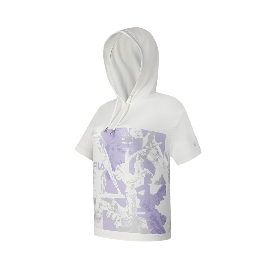 FILA T Shirts Women's Starlight White Crew Neck Moderate Straight Fit