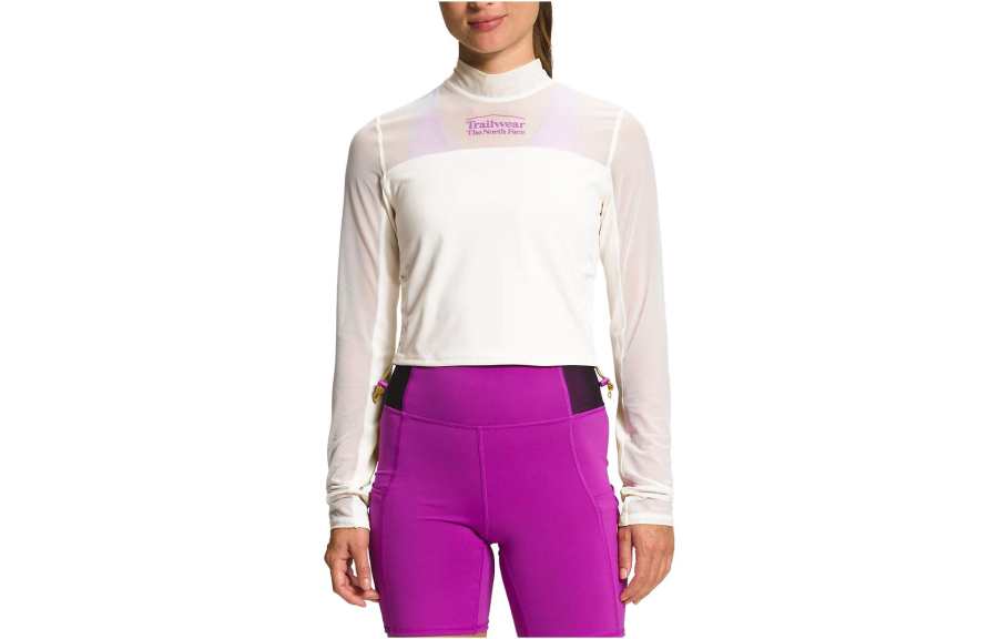 THE NORTH FACE T Shirts Women's White Stand Collar Moderate Straight Fit