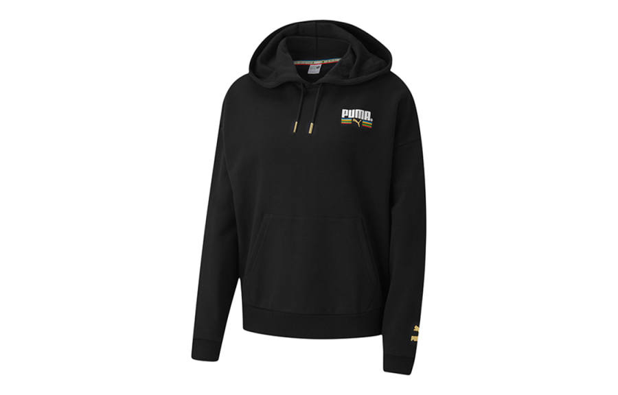 PUMA Sweatshirts Women's Black Hooded Moderate Regular