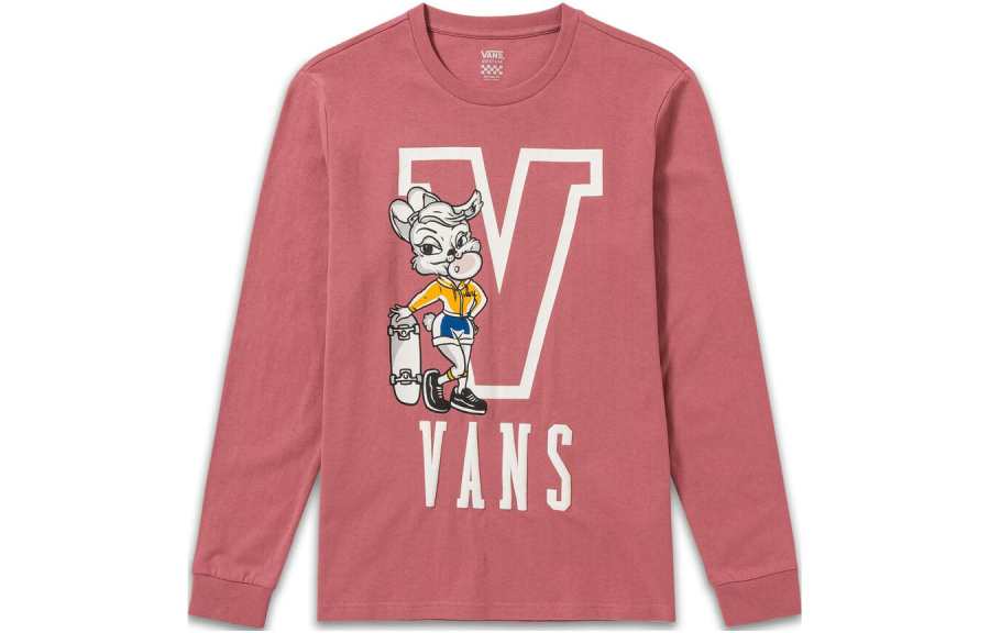 Vans Gym Class T Shirts Women's Beauty Red Crew Neck Moderate