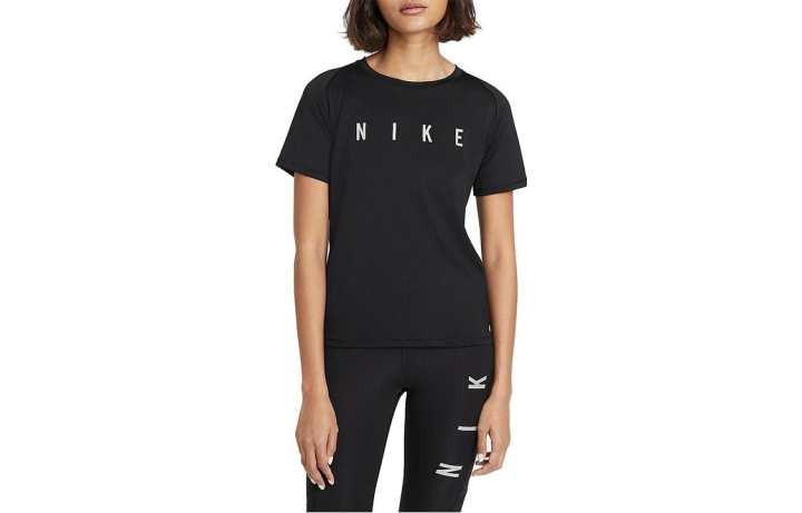 Nike Nike T Shirts Women's Black Crew Neck Moderate Straight Fit