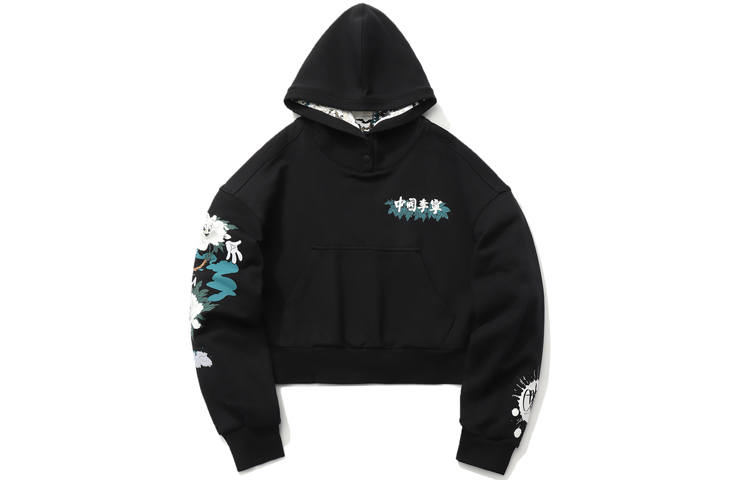 Li-Ning Li Ning Sweatshirts Women's Black Hooded Moderate Regular