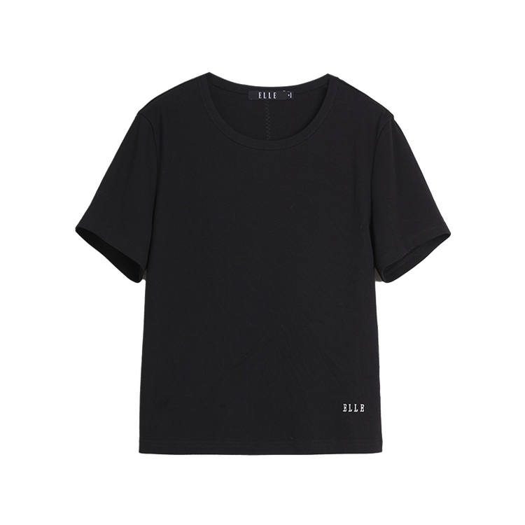 ELLE T Shirts Women's Crew Neck Moderate Straight Fit