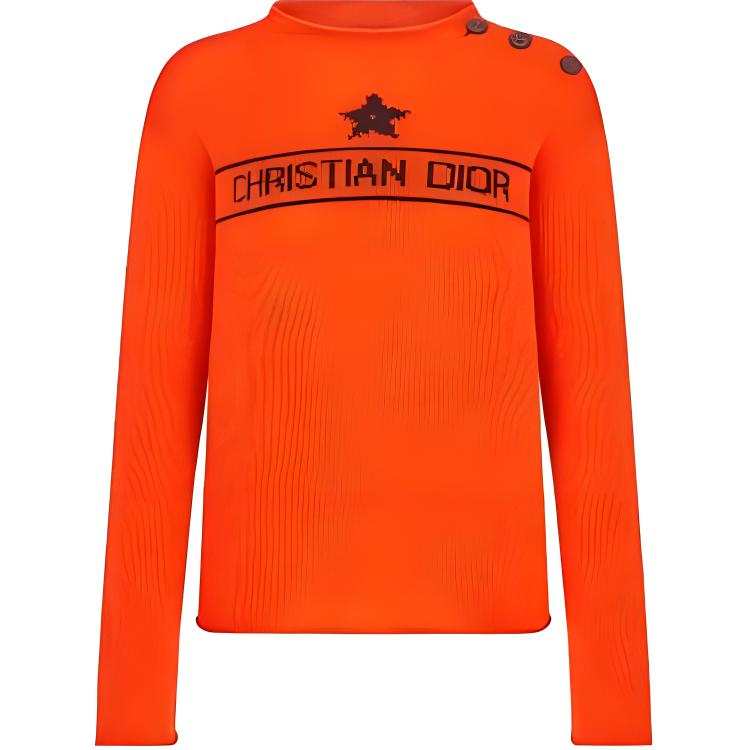 DIOR DIOR Sweaters Women's Orange Crew Neck Moderate Other