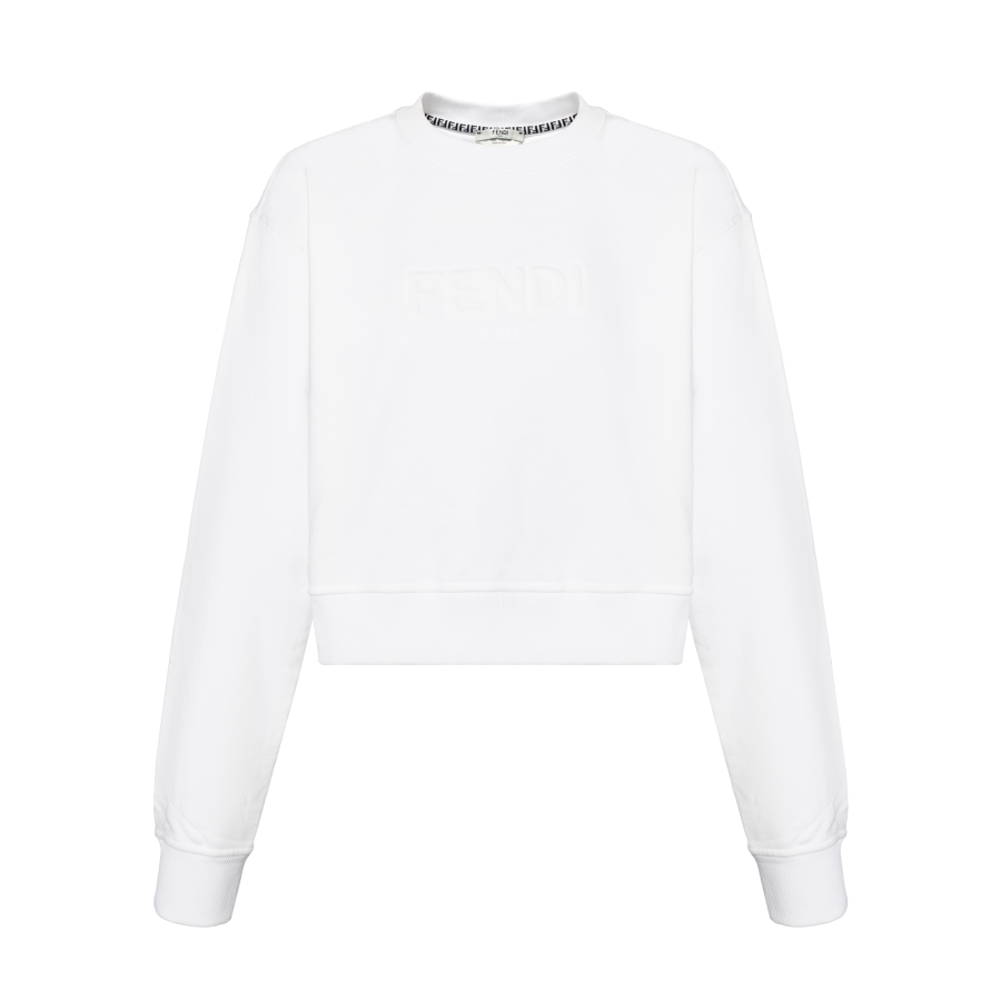 FENDI Sweatshirts Women's White Crew Neck Moderate Regular