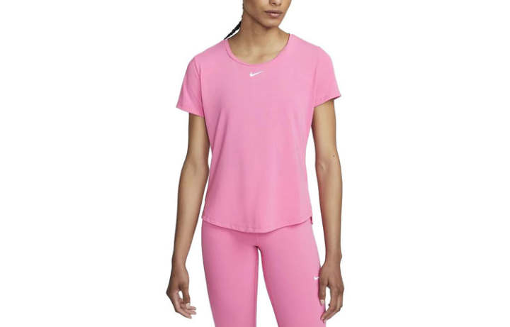 Nike Nike T Shirts Women's Pink Crew Neck Moderate Straight Fit