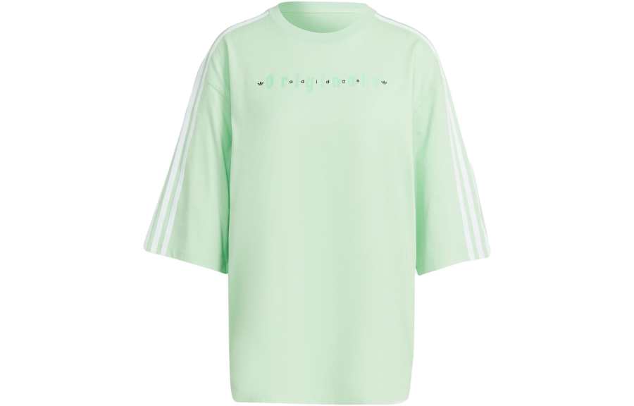 Adidas Originals T Shirts Women's Honor Mint Green Crew Neck Moderate Straight Fit
