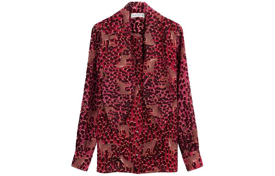 Lanvin Lanvin Shirts Women's Red Lapel Moderate
