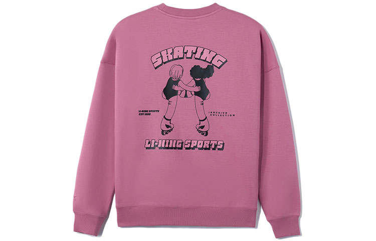 Li-Ning Li Ning Sports Trendy Collection Sweatshirts Women's Blackcurrant Color Crew Neck Thickened Other