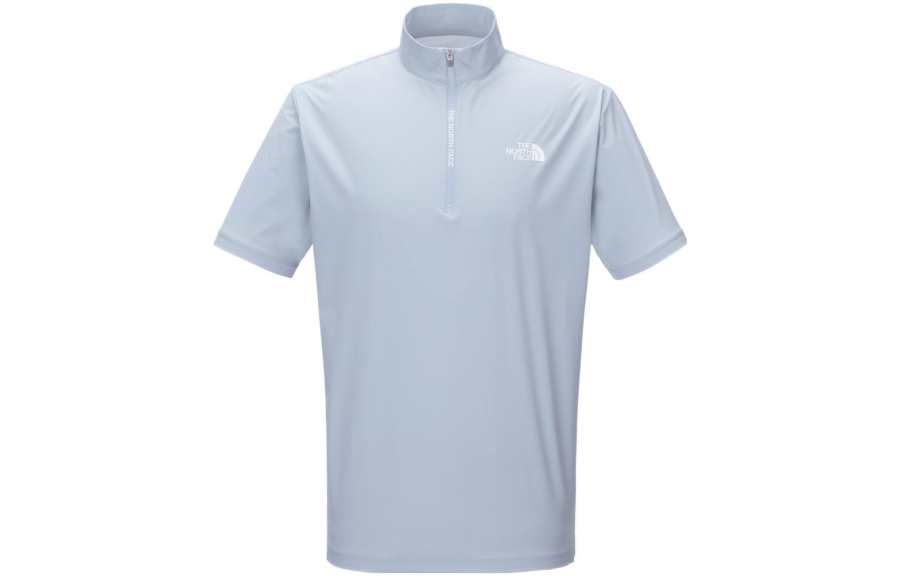 THE NORTH FACE T Shirts Women's Light Blue Stand Collar Moderate Straight Fit