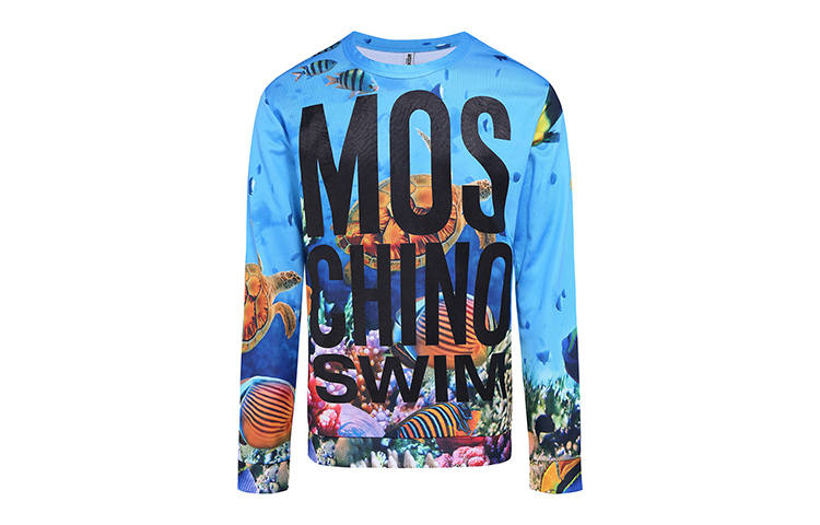 MOSCHINO Sweatshirts Women's Dark Sky Blue Crew Neck Moderate Regular