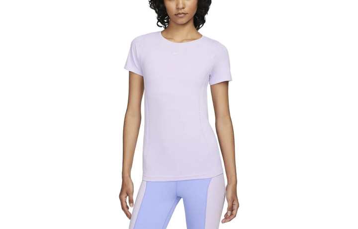 Nike Nike T Shirts Women's Light Purple Crew Neck Moderate Straight Fit