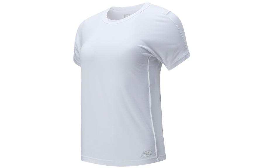 New Balance New Balance T Shirts Women's White Crew Neck Moderate Straight Fit