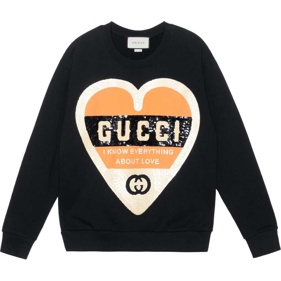 GUCCI Sweatshirts Women's Black Crew Neck Moderate